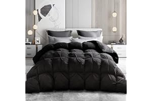 Alanzimo Luxury Oversize California King 108"x98" Goose Feathers Down Comforter All Season - Ultra Soft 100% Down-Proof Cover
