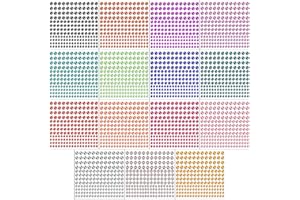 CREATRILL Housuner 2580 pcs Rhinestone Stickers in 15 Colors & 3 Sizes, 15 Sheets DIY Self Adhesive Colorful Gem Rhinestone Embellishment Stickers Sheet Fits for Crafts, Body, Nails, etc. (Multi-Color)
