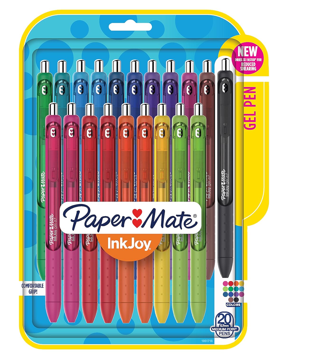 Paper Mate InkJoy Gel Pens, Medium Point, Assorted Colors, 20 Count