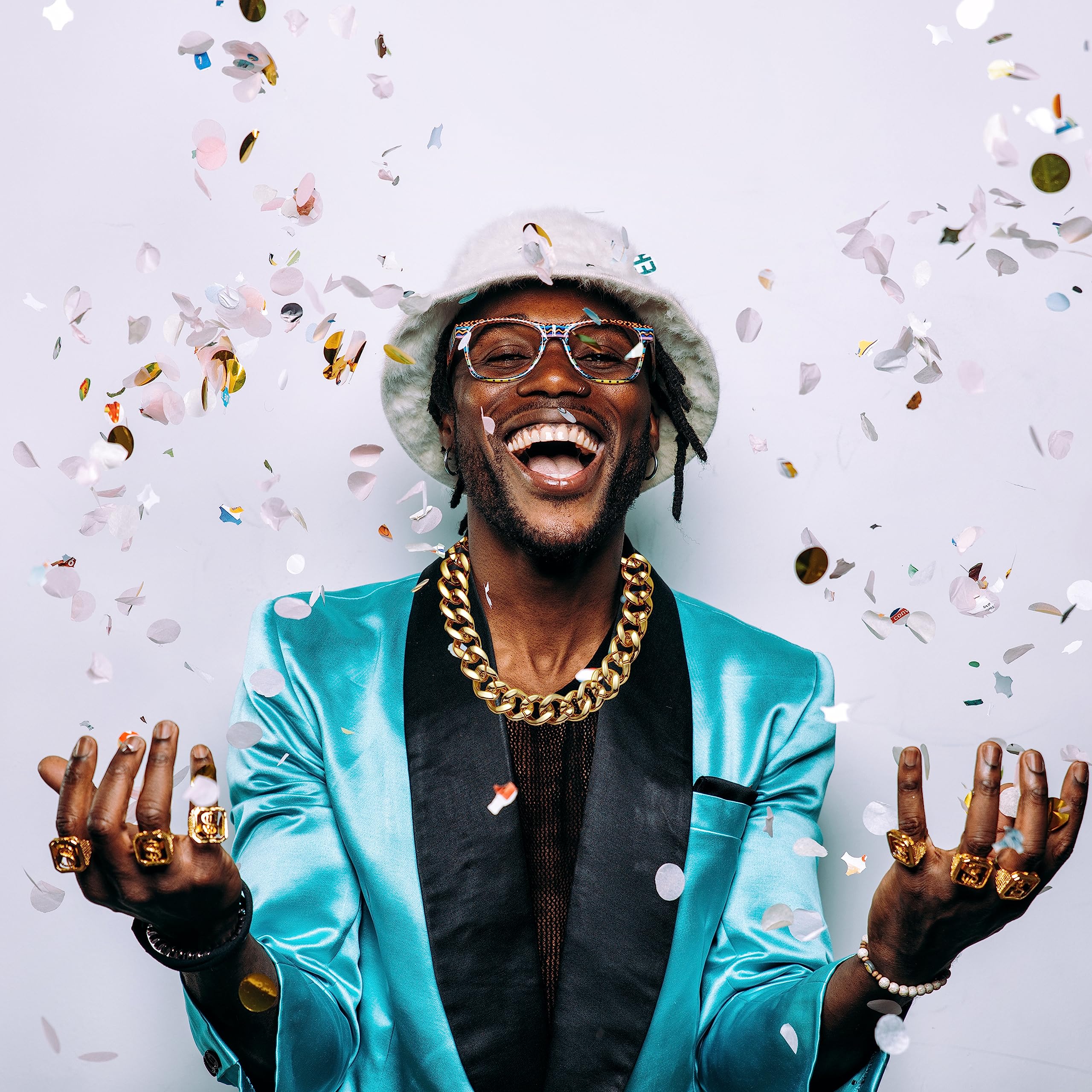 Spooktacular Creations Spooktacular Creations Chunky Fake Gold Chain for Hip Hop Rapper Costume Jewelry, Fake Plastic Gold Necklace Accessories for 80s 90s Men Women Halloween Costume Dress Up Party Props