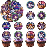 Fyeoxle 36PCS Edible Dia De Los Muertos Cupcake Toppers Wafer Paper Day of The Dead Cupcake Picks Skeleton Sugar Skul Cupcake Toppers for Mexican Fiesta Theme Party Decor Supplies (Dia De Los)