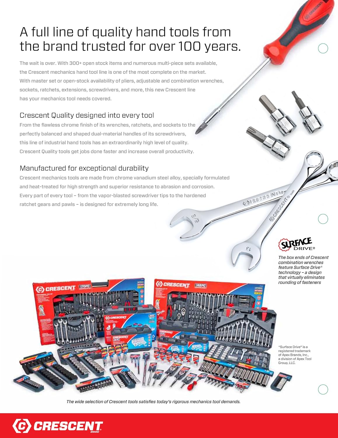 Crescent 170 Pc. General Purpose Tool Set - Closed Case - CTK170CMP2 - Hand Tool Sets - 