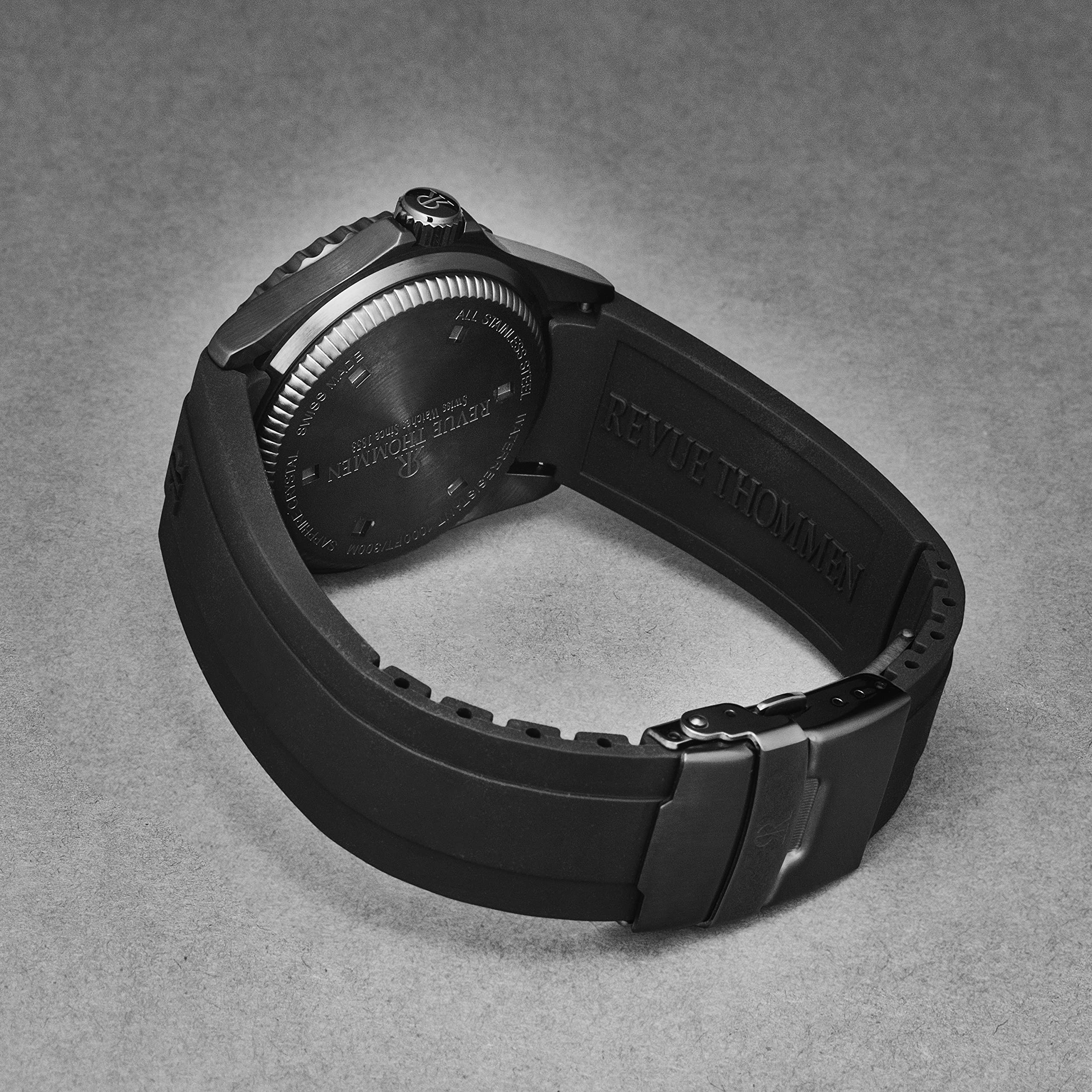 Revue Thommen Men's 'Diver' Black Dial Black Rubber Strap Swiss Automatic Watch 17571.2774