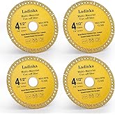 4-Pack 4-1/2 Inch Electro Plated Diamond Grinding Wheel - Heavy Duty Indestructible Disc for Angle Grinder, Multi Material Cutting Blades for Metal, Tile, Stone and Concrete