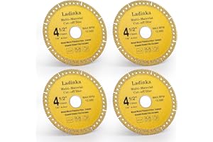 LADINKA 4-Pack 4-1/2 Inch Electro Plated Diamond Grinding Wheel - Heavy Duty Indestructible Disc for Angle Grinder, Multi Material Cutting Blades for Metal, Tile, Stone and Concrete