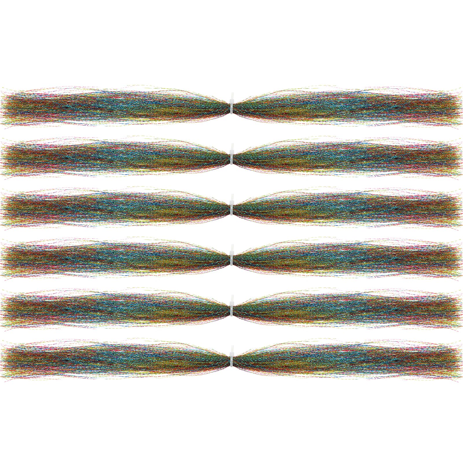 PATIKIL Crystal Flash Fly Fishing Line Fly Tying Material, 6Pcs 250 Strands Dry Flies Decorating Accessories for Making Fishing Hook Lure Flies, Multicolored