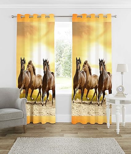 b7 CREATIONS 1-Piece Polyester Knitted Animal Digital Print Curtain for Long Door 9 Feet, 1 Curtain