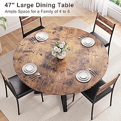 Jocoevol Round Dining Table for 4,Kitchen Dining