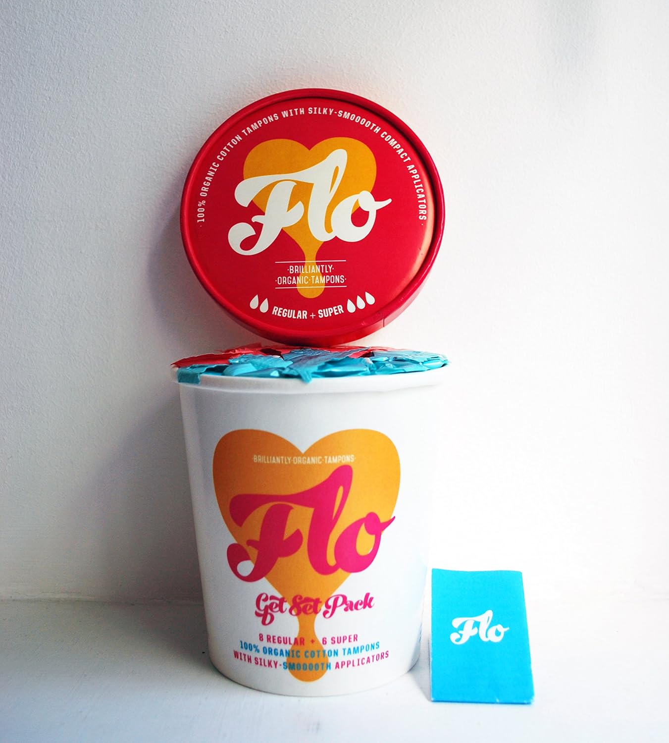 FLO Organic Tampons Soft Compact Applicators, Combo Pack (14 Tampons