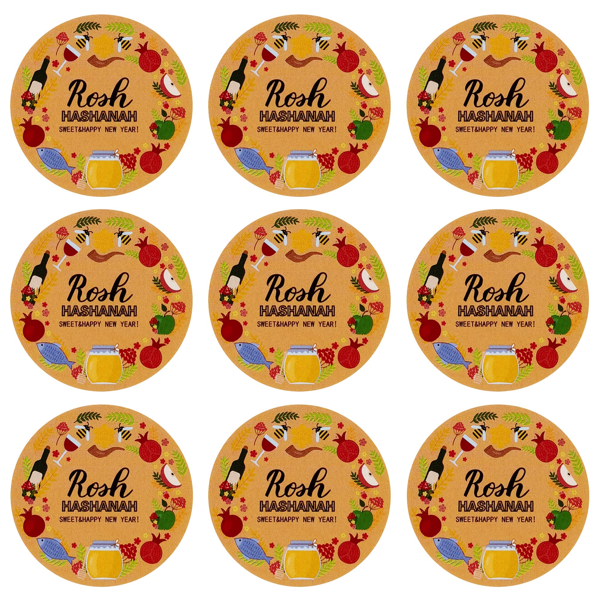 Photo 1 of Rosh Hashanah Party Supplies Round Stickers Jewish New Year Party Favors Circle Sticker Labels for Shana Tova Gifts Box, Gift Bags - 9 x 20 Sheets