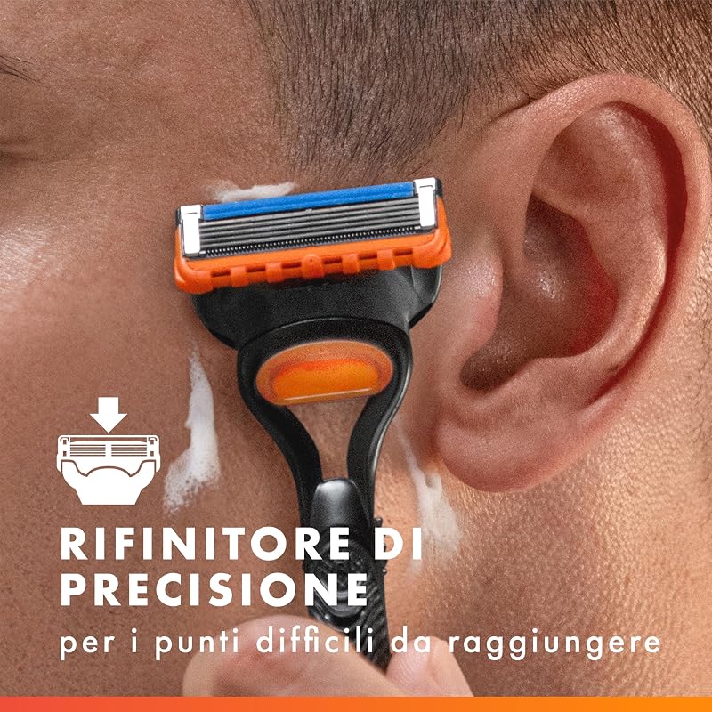 Lamette Gillette Fusion 5, 16 Lamette da Barba di Ricambio per Rasoio Barba Manuale Fusion5, da 5 Lame, Rasatura Scorrevole con Striscia Lubrificante, Fino a 1 Mese di Rasatura per Lametta
