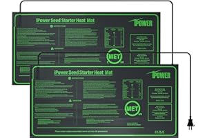 iPower Durable Seedling Heat Mat Warm 10" x 20" - 2 Pack Hydroponic Heating Pad Waterproof for Seed Starting Greenhouse and Germination