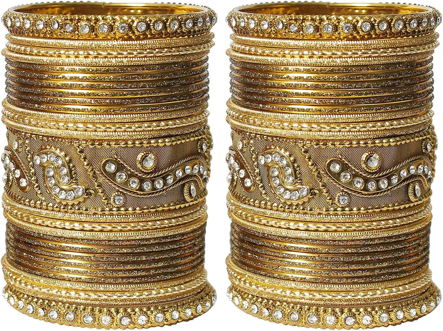 MUCHMORE Beautiful set of 54 Antique Color Punjabi Wedding Bangles for