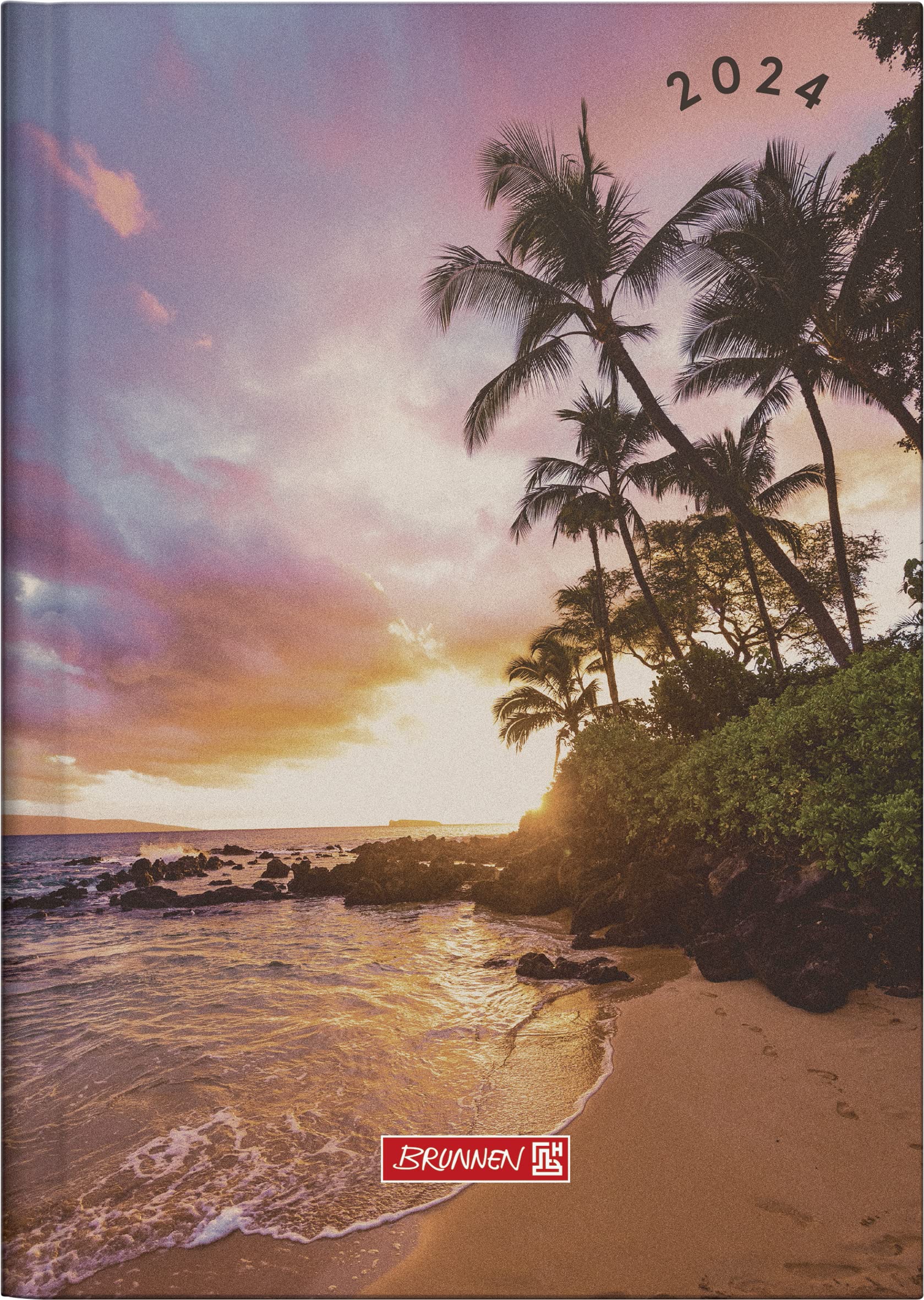 BRUNNEN Sunset weekly calendar model 796 2024, 2 pages = 1 week, sheet size 14.8 x 20.8 cm, multi-coloured