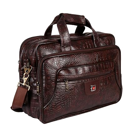 Da Tasche Expandable Brown Designer Laptop Messenger Bag