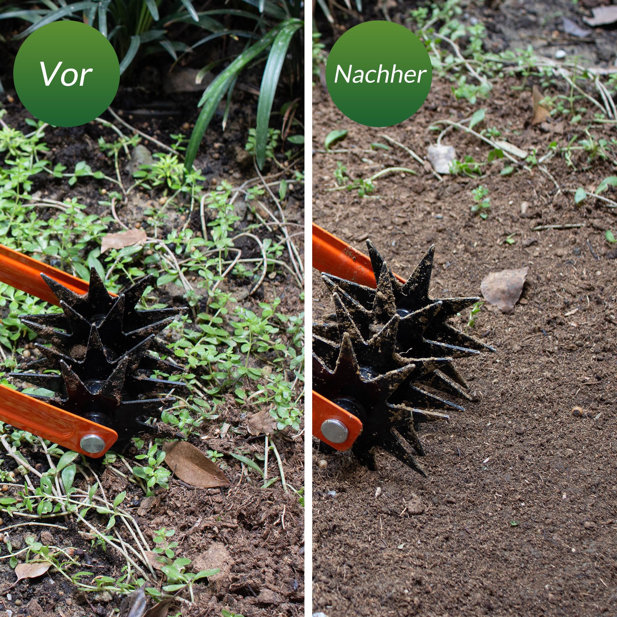 Walensee Rotationsgrubber, verstellbare Garten Kultivator Gartenfräse, 2-in-1 Gartenjätmaschine und Krümelgrubber Kultivator-Werkzeug zur Bodenmischung oder zum Nachsäen von Gras Rotary Cultivator 6