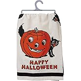Primitives by Kathy Retro-Inspired Halloween Dish Towel, 28 x 28-Inch, Happy Halloween