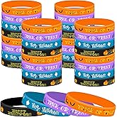 Lesnala 48 Pcs Halloween Silicone Wristband 4 Classic Styles for Kid Holiday Gifts Party Favor and Goodie Bag Fillers Supply