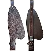 Jeereal Floral Leather Western Saddle Replacement Fender Pair with Hobble Straps,Stainless Steel Blevin Buckles, Saddle Fenders for Horse