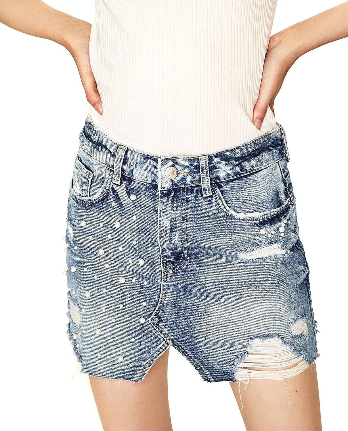 zara trafaluc denim skirt