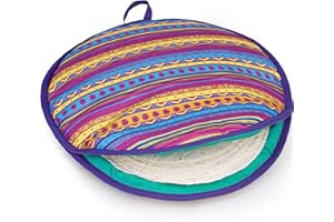 Tortilla Warmer Pouch (Multicolour, 12 Inch), Microwavable Fabric Tortilla Heater Pouch to Keep Tortillas Soft & Warm, Insula