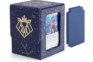 Venssu MTG Deck Box for Commander Display,Card Deck Box Fits 100 Double Sleeved Cards, Deck Box TCG with 2 Dividers and 1 Toploader (Leo)