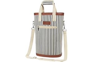 opux Two Bottle Wine Bag Carrier Tote, Insulated Leakproof 2 Bottle Wine Cooler Bag for Travel BYOB Picnic, Portable Wine Cas