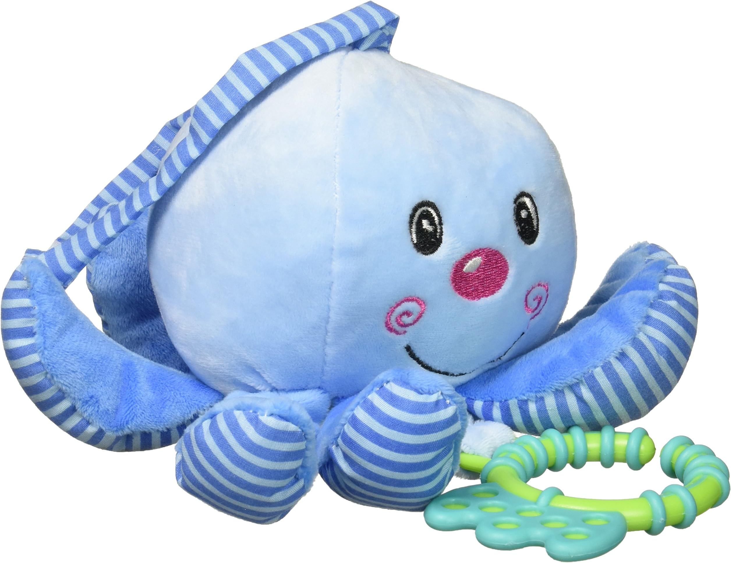 Baberoo Soft Plush Stuffed Animal Musical Toy Octopus, Blue, 9 Inches