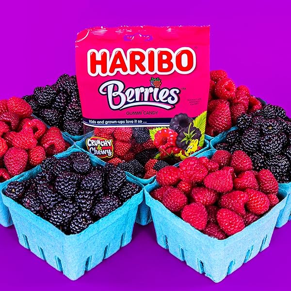 HARIBO GUMMI CANDY, BERRIES GUMMY CANDY, 5 OZ