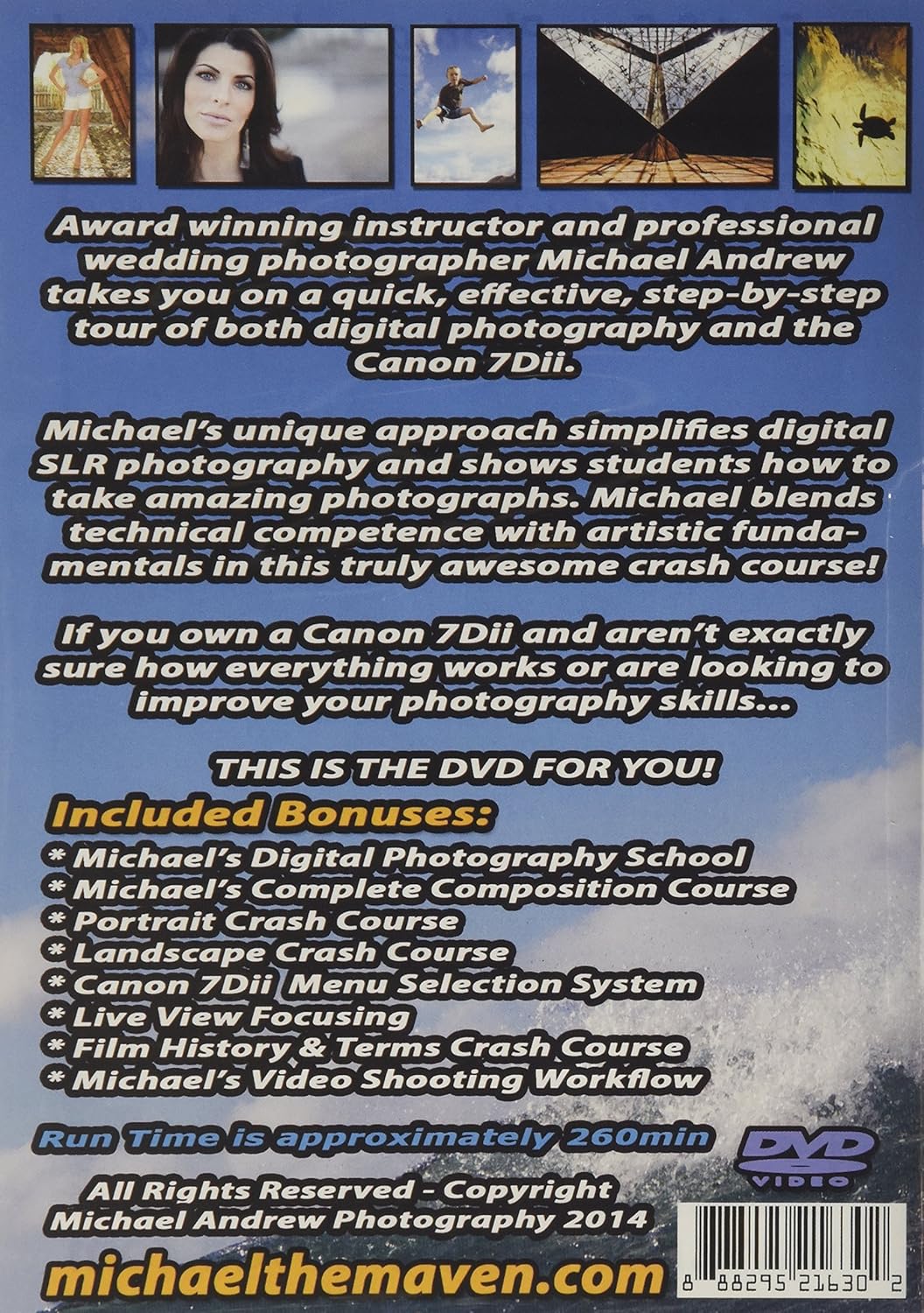 Amazon.com: Canon 7dii mark 2 Crash Course Training Tutorial DVD | Made for  Beginners!: Michael Andrew: Movies & TV