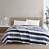Nautica - King Blanket, Ultra Plush Fleece Bedding, Ideal for Layering, Oeko-Tex Certified (Awning Stripe Navy)