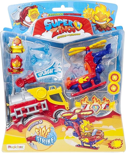 SuperZings - Serie 5 - Blíster Mission Fire Strike (PSZSB216IN50), Incluye 2 Figuras y 2 Vehículos: Amazon.es: Juguetes y juegos