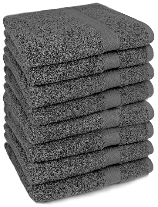Betz 8-TLG. Handtuch-Set Premium 100% Baumwolle 8 Handtücher Größe 50x100 cm Farbe anthrazit