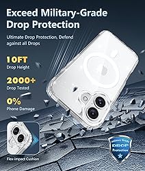 FNTCASE for iPhone 16 Plus Case: Clear Case