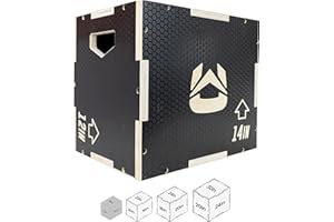3-in-1 Anti-Slip Wooden Plyo Box for Jump, Crossfit, Plyometrics by Ultra Fitness Gear. Sizes: 30/24/20, 24/20/16, 20/18/16, or 16/14/12