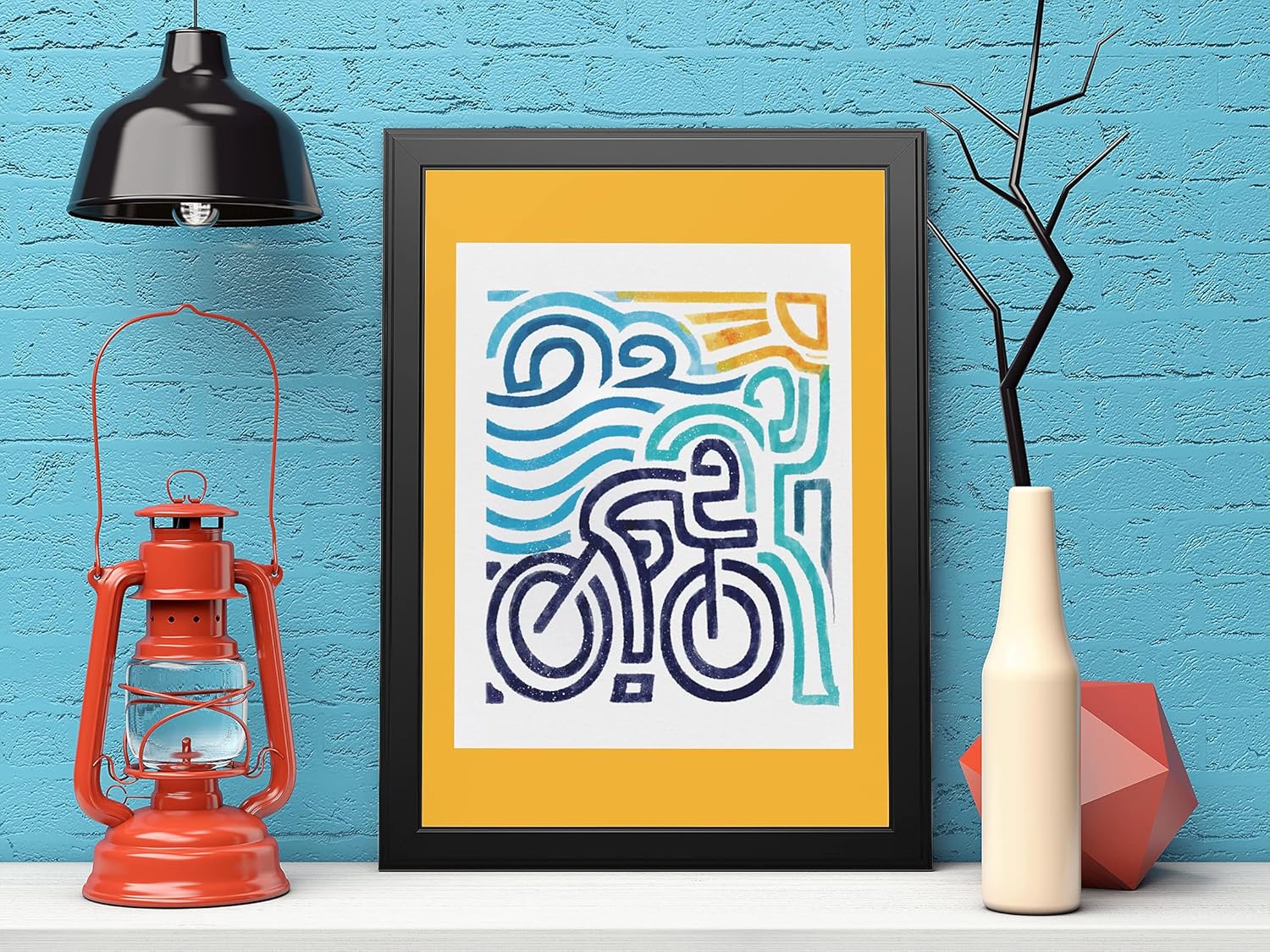 Watercolor Triathlon Abstract print Triathlon Art Print