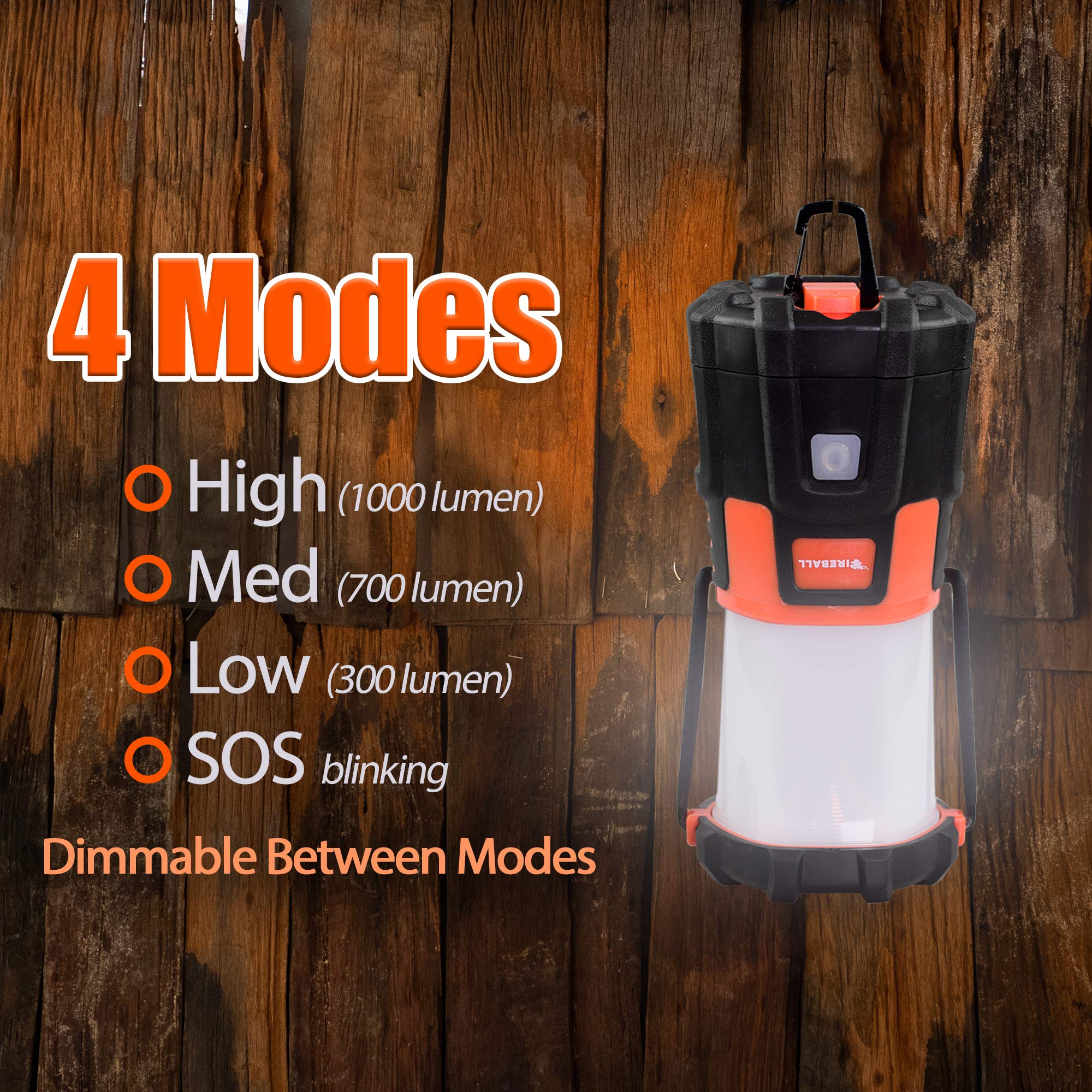 Blazin' Fireball Brightest Rechargeable LED Camping Lantern 1000