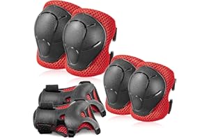 BOSONER Roller and Skating Pads for Kids: Knee Pads and Elbow Pads for Kids/Youth 3-15 - Girls/Boys Protection Gear
