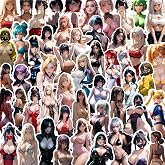 Premium Anime Waifu Stickers 50 PCS – 3-Inch | Cute Anime Girls in Hentaii, NSFW Themes | Large Size Stickers for Adults | Kawaii Decals for Laptop, & Water Bottles | Waterproof Vinyl Stickers