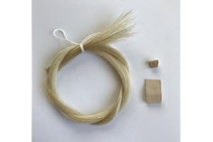 MI&VI Extra Thick Mongolian Horse Hair, Perfect for Cello Bows - Unbleached, White 29.5" (1 Hank, Prepared, Includes Plug and Wedge) (Cello - 1 Hank)