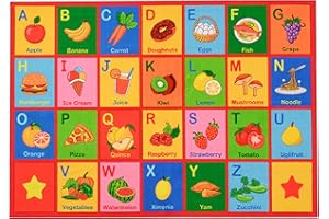 Booooom Jackson ABC Rug Alphabet Rug 39X79 inches,Area Rug for Kids Room Kids Rug for Playroom Non Slip Letter Learning Carpet