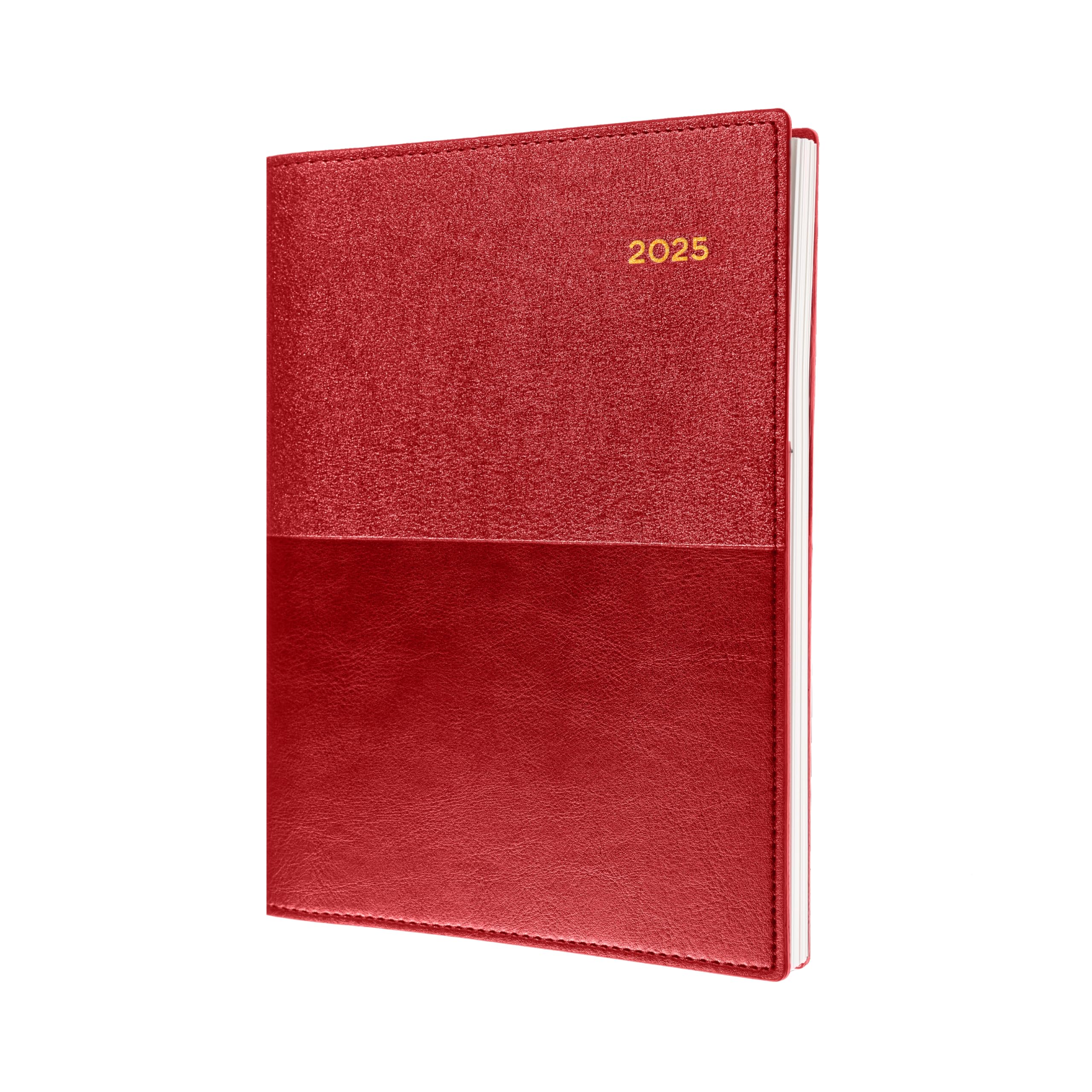 Collins Valour 2025 Planner - A5 Day to a Page Diary (with Appointments) - Red - (VAL251.15-25) - Professional Daily Planner with Duo-Textured PU Leather Covers