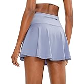 SANTINY Pleated Tennis Skirt for Women with 4 Pockets Women's High Waisted Athletic Golf Skorts Skirts for Running Casual