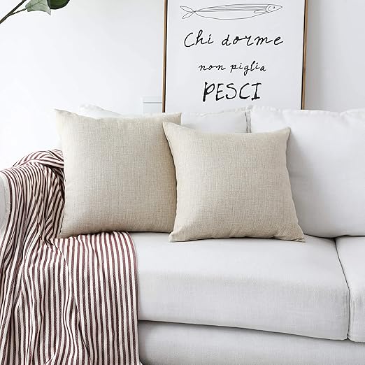 Amazon Com Home Brilliant 2 Pack Linen Burlap Accent Pillow