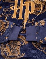 Harry Potter Girls Wearable Blanket Hoodie Navy Hogwarts Logo Print Kids Sherpa view 6