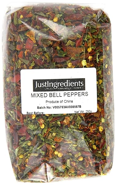 JustIngredients Essential Gemischte Paprikaschoten, Mixed Bell Peppers, 1er Pack (1 x 250 g)