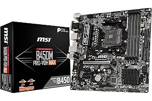 MSI ProSeries AMD Ryzen 2ND and 3rd Gen AM4 M.2 USB 3 DDR4 D-Sub DVI HDMI Micro-ATX Motherboard (B450M PRO-VDH Max)