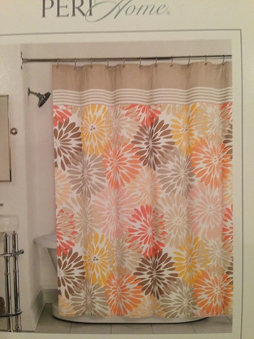 Amazon Com Peri Home Bayberry Cotton Fabric Shower Curtain Orange
