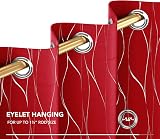 Deconovo Eyelet Curtains Blackout 66x72 Red 2 Panels Thermal Insulated view 5