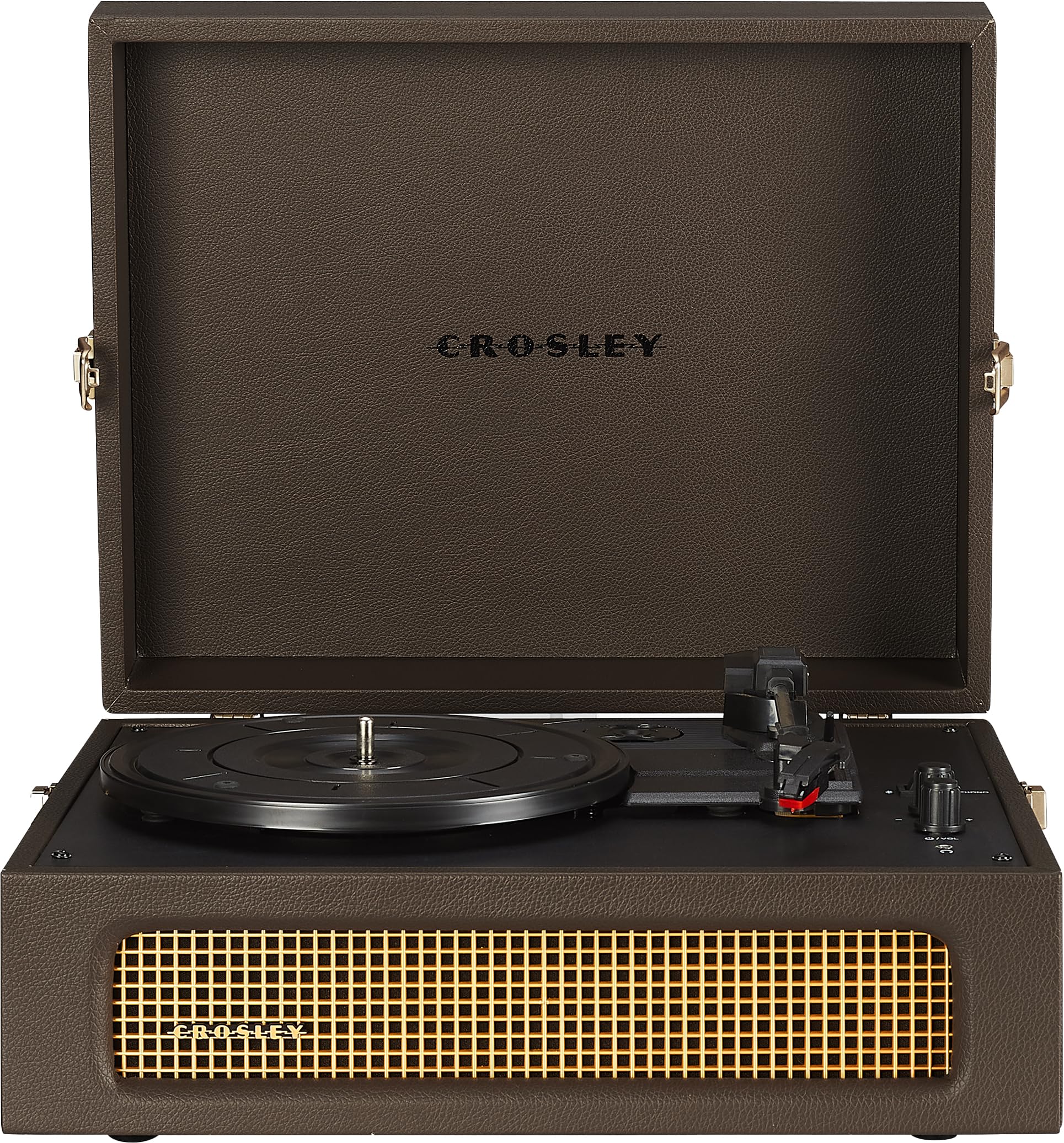 Photo 1 of Crosley CR8017B-CO Voyager Vintage Portable Vinyl Record Player Turntable with Bluetooth in/Out and Built-in Speakers, Cocoa